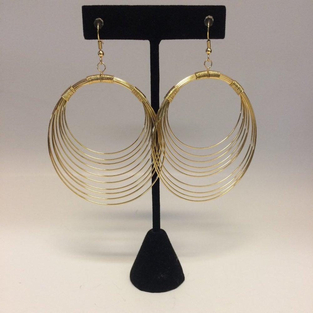 Gold Plated Wire Hoop Earrings